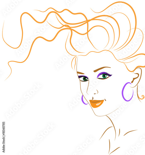 orange woman silhouette photo