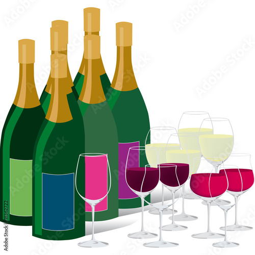 bottiglia,vino,bicchieri