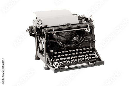 vintage typerwriter isolated on white background