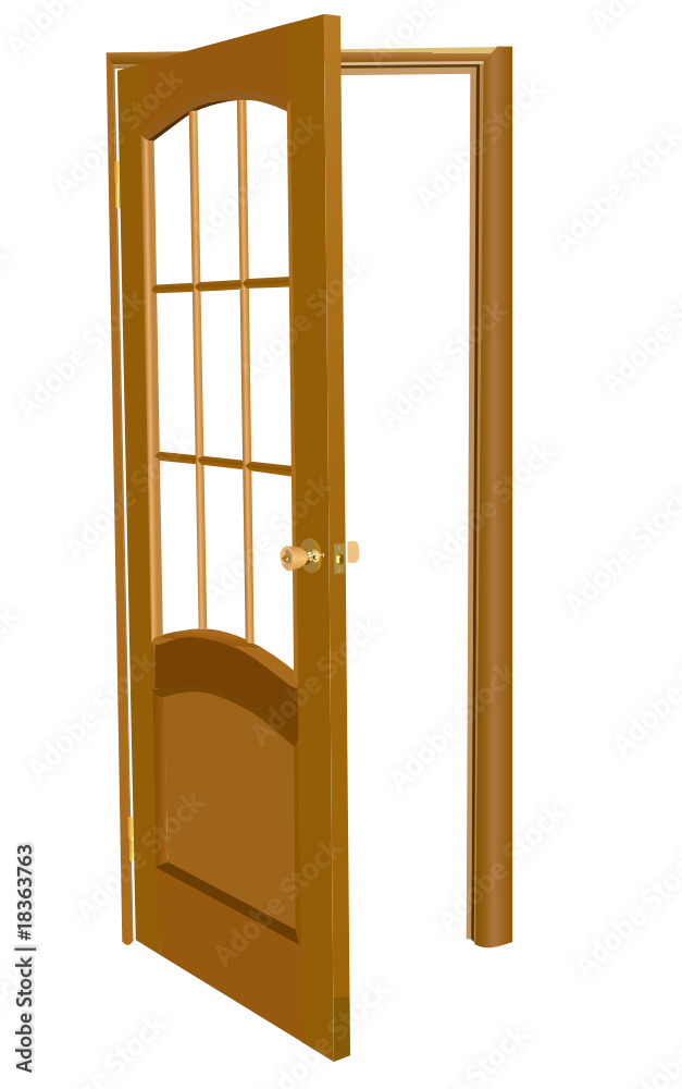 isolated wood door illustration