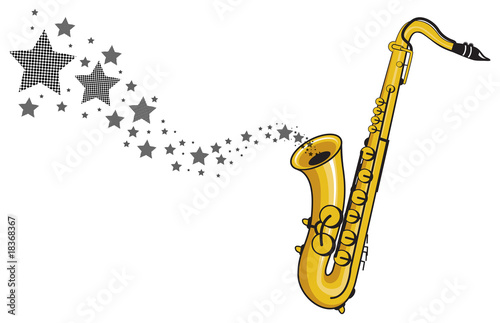 saxophone with stars