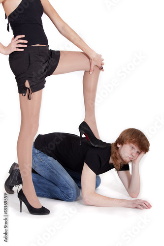 under a heel