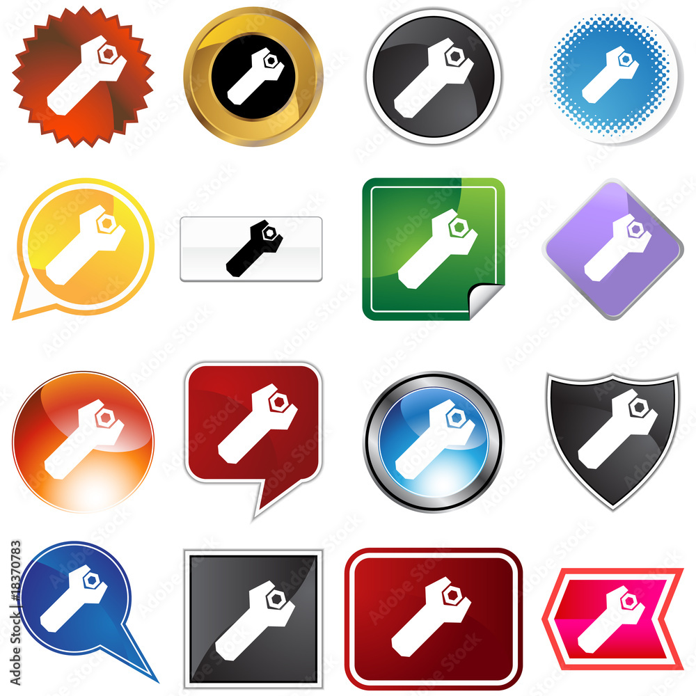 Wrench Bolt Icon Set