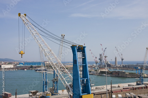 Many Cranes at Shipping Port