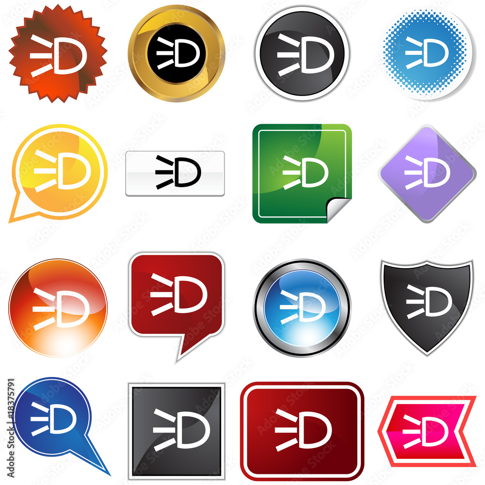 Headlight Icon Set Headlight Icon Set