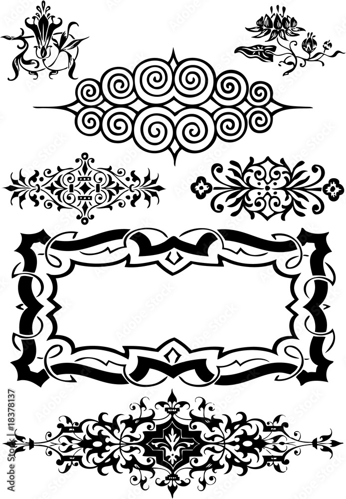 Obraz premium Graphic design elements on a white background.