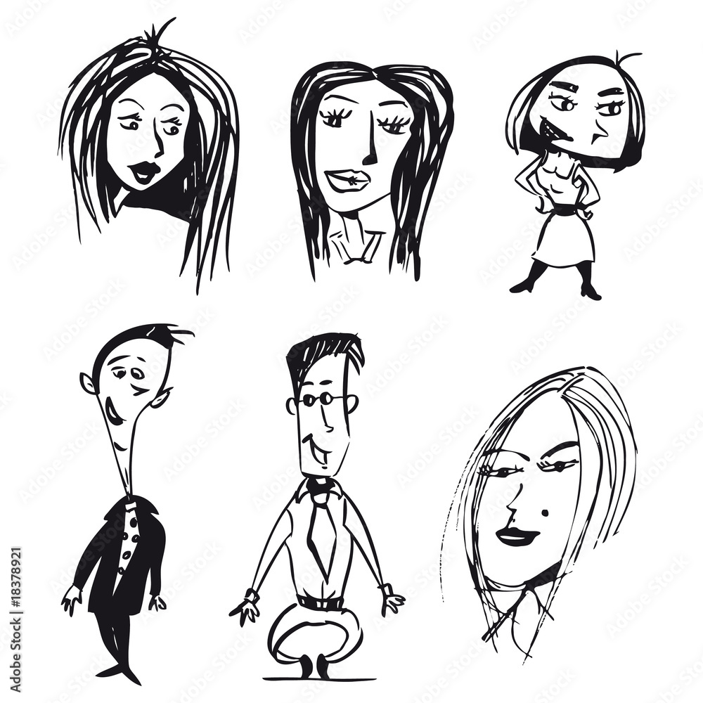 Mujer Mujeres Hombre Hombres Ilustracion Dibujo