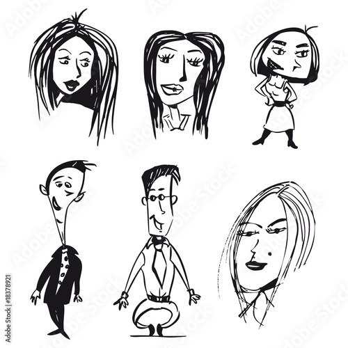 Mujer Mujeres Hombre Hombres Ilustracion Dibujo © http://g3n.eu