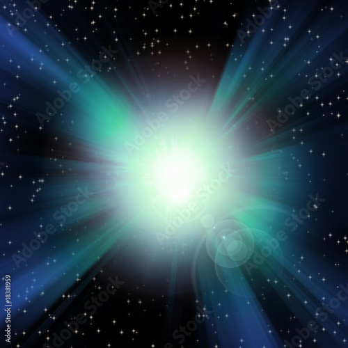Fototapeta Naklejka Na Ścianę i Meble -  Burst of Light in Space