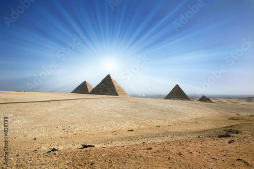 Egyptian pyramids in Giza.
