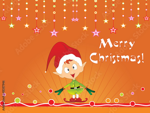 merry christmas card illustration