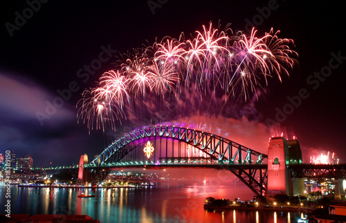Sydney Harbour Bridge and fireworks
