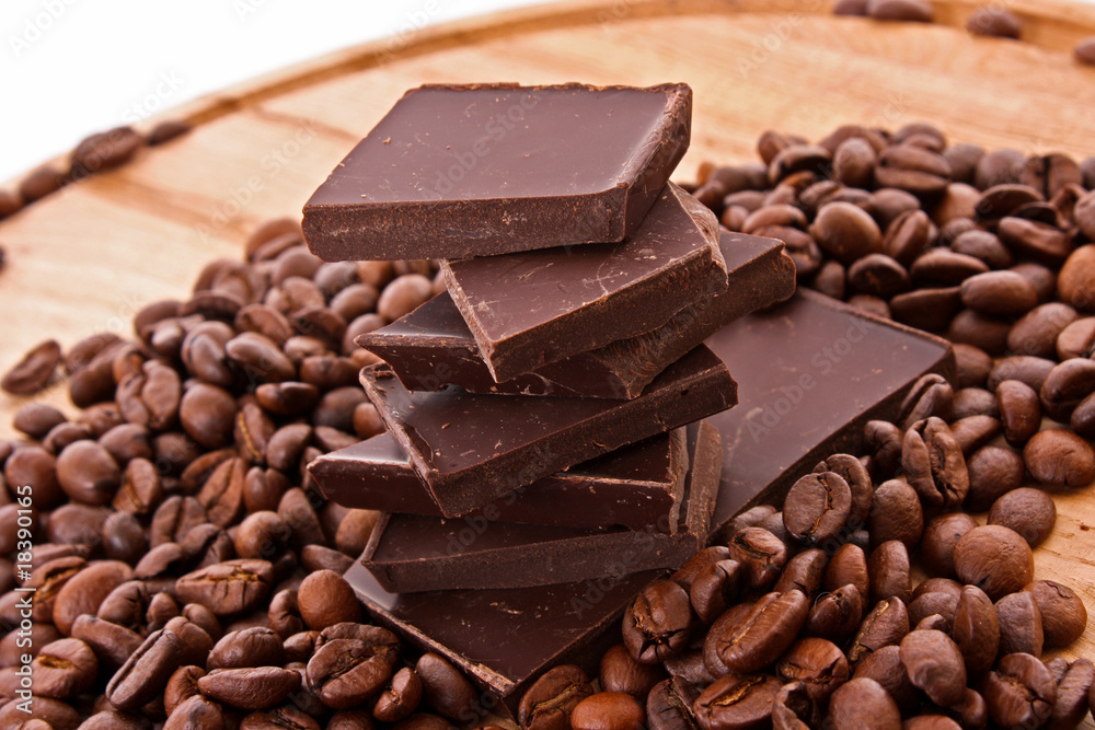 Chocolate and coffee beans Chocolate and coffee beans