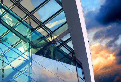 Business buildings architecture on sky background