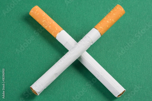 cigarettes cross on green