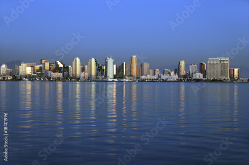 San Diego skyline at sunset