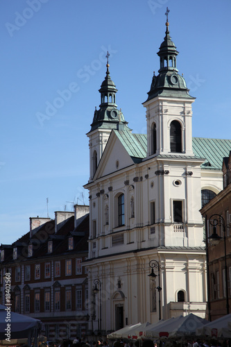 Obraz na płótnie A church in Warsaw Old Town w salonie