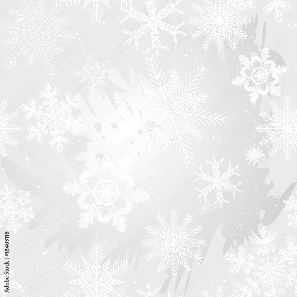Gray snowflakes seamless texture