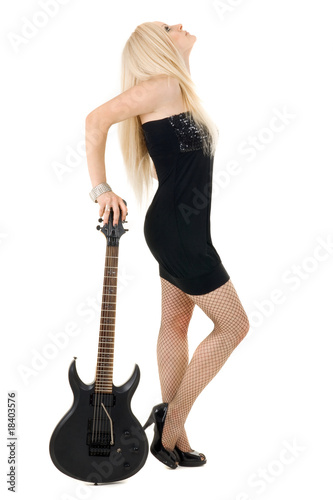 beautiful blonde with a guitar