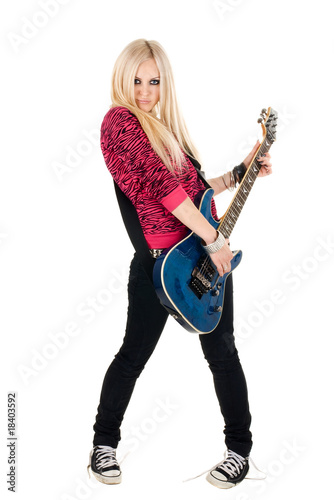 beautiful blonde with a guitar