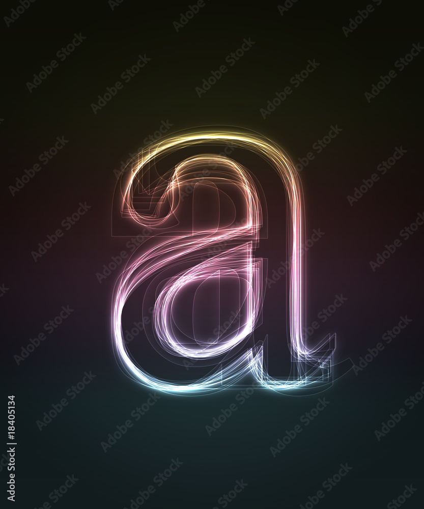 Glowing smal font. Shiny letter a (caps letter in my portfolio). Glowing smal font. Shiny letter a (caps letter in my portfolio).