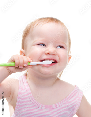 Girl with toothbrush