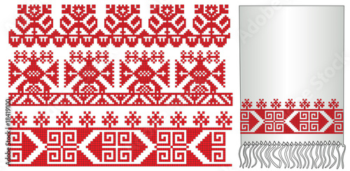 old russian ukrainian embroider pattern