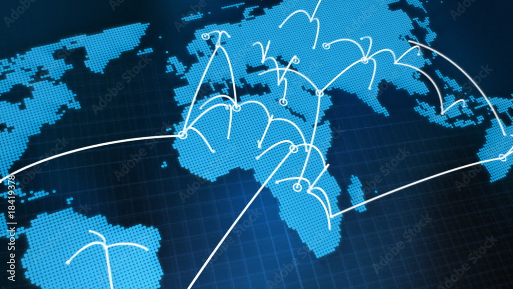 World map, network HD