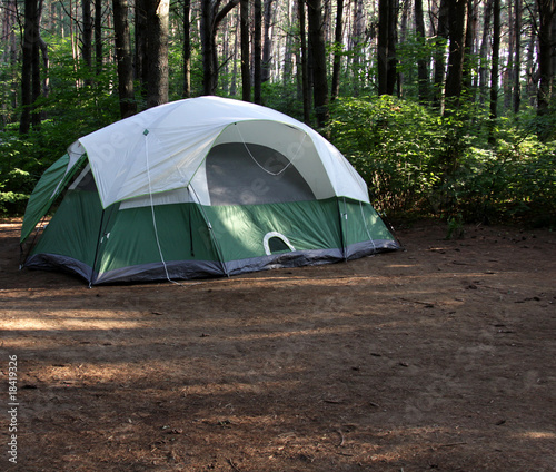 Green Tent in the Forest