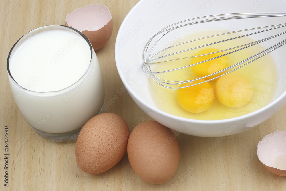 Eggs and milk Eggs and milk