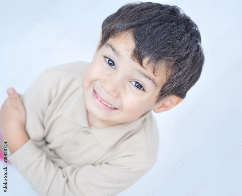 Very positive little cute kid, closeup photo Very positive little cute kid, closeup photo