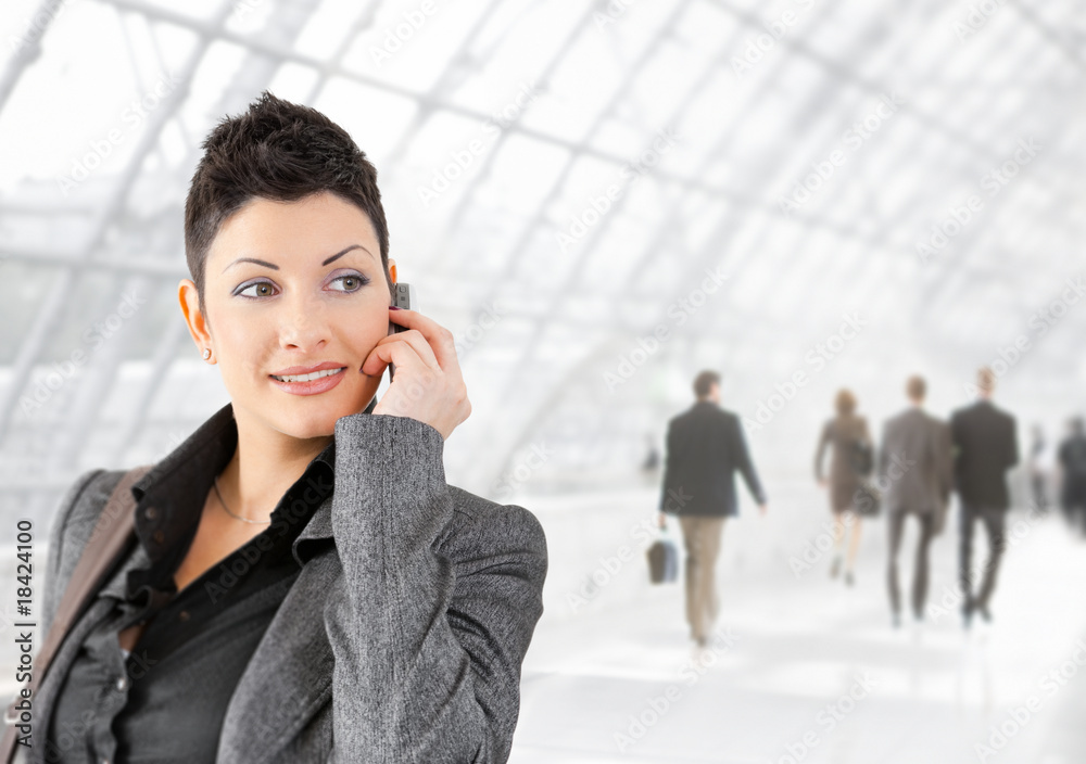 Businesswoman talking on mobile Businesswoman talking on mobile