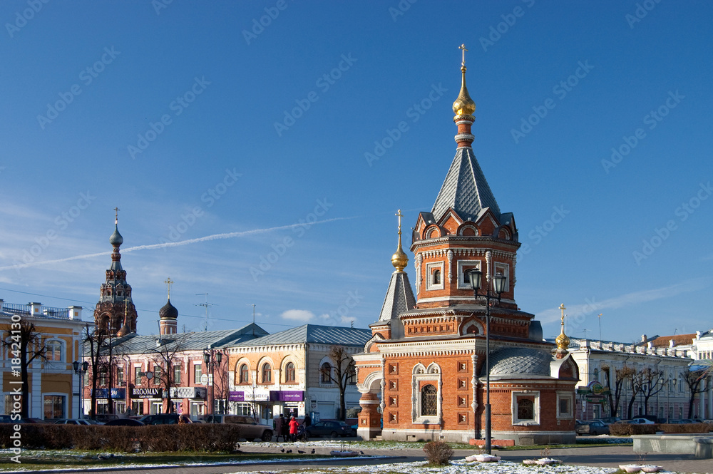 Fototapeta premium View of old church in Yaroslavl, Russia