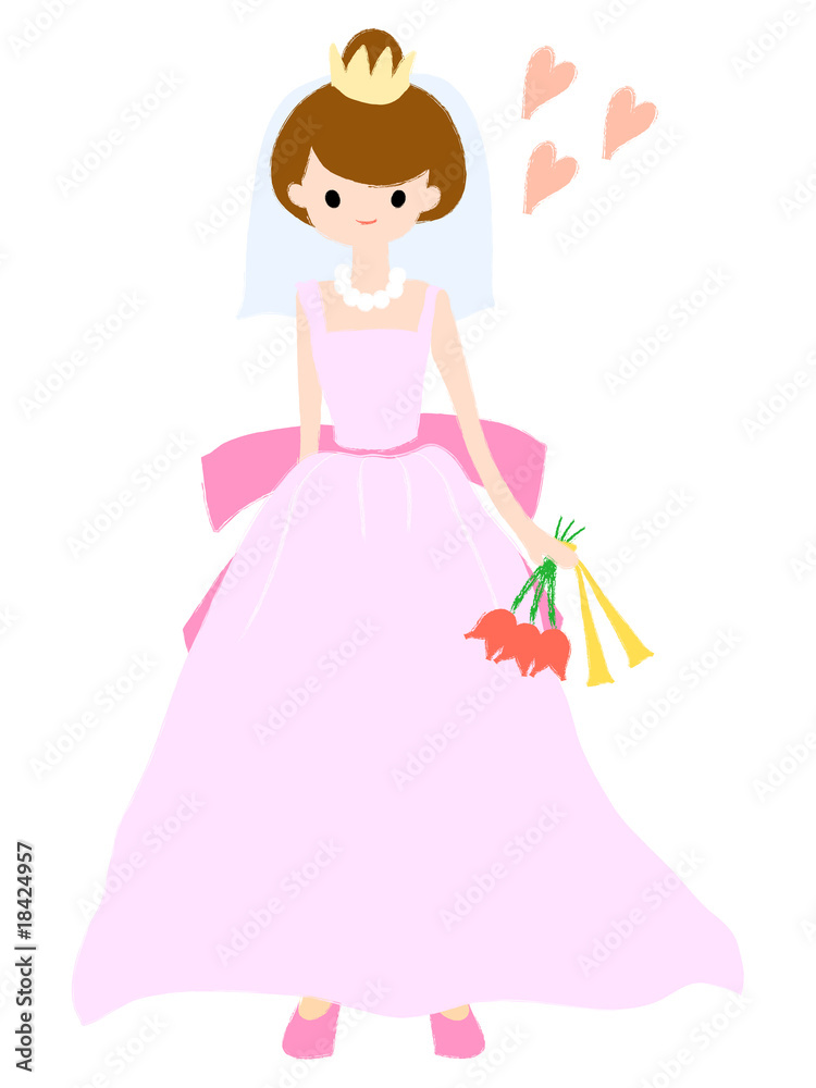 ウェディングドレスを着た女性