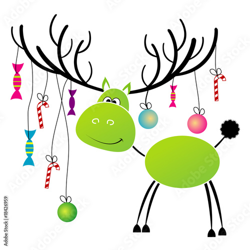 Christmas  reindeer with gift  for you