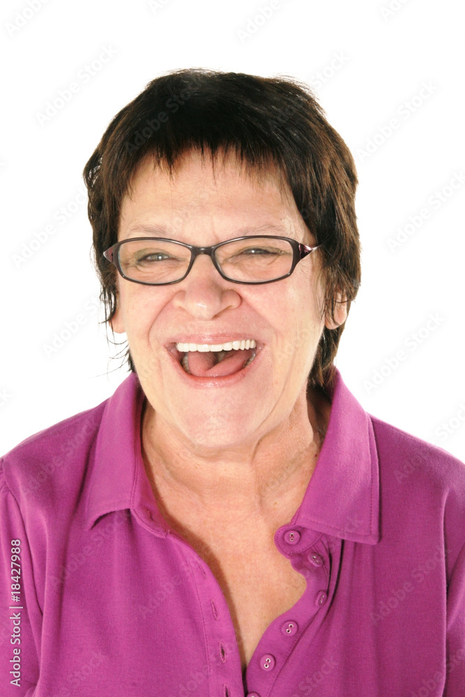 Mature woman laughing