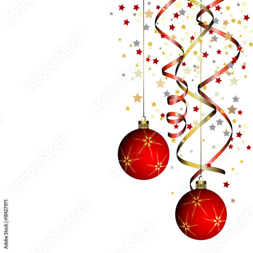 christmas ball with curly ribbon