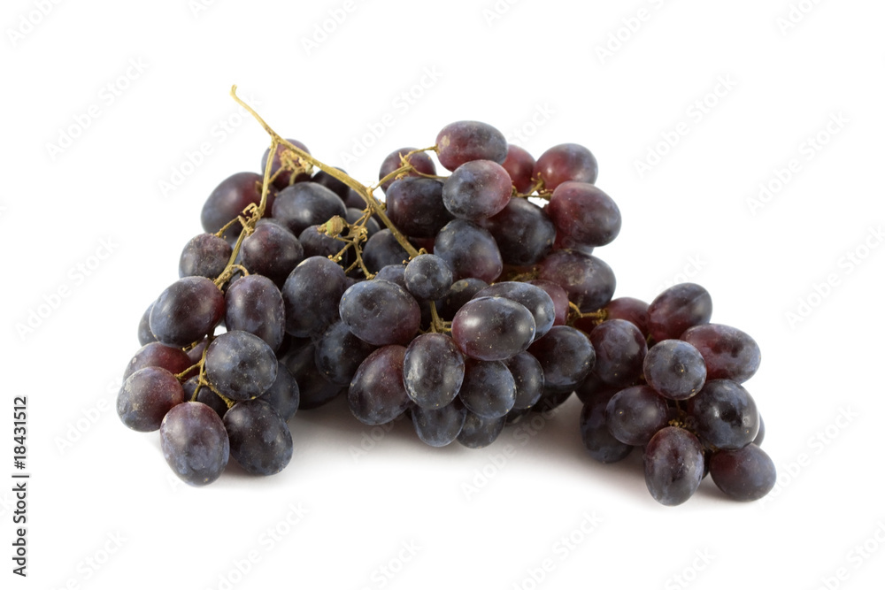 Bunch of black grapes isolated on white background Bunch of black grapes isolated on white background