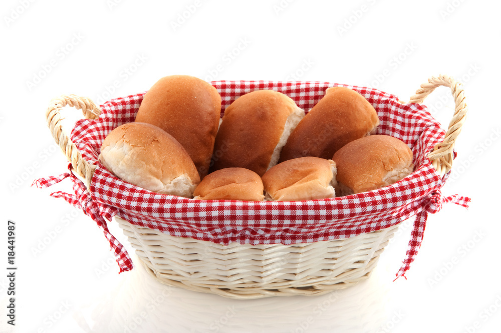 Basket with bread rolls Basket with bread rolls