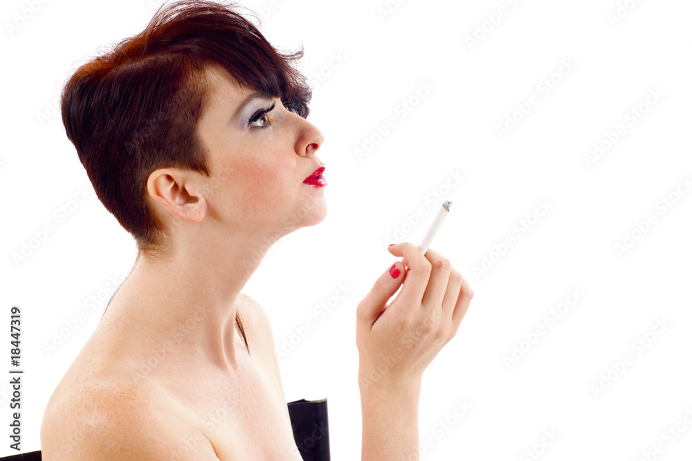 Obraz premium Stylish Woman Smoking