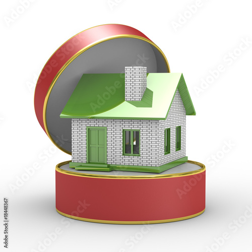 Small house in gift box. Is...