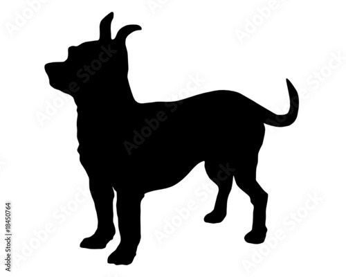 Schwarze Silhouette von einem Chihuahua