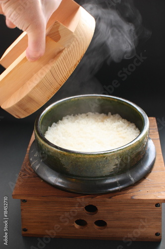 Japanese traditional rice cooking pot