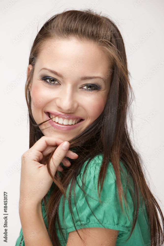 beautiful girl on white background in studio shooting beautiful girl on white background in studio shooting