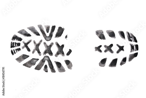 Obraz na płótnie Black print of a trace of a boot