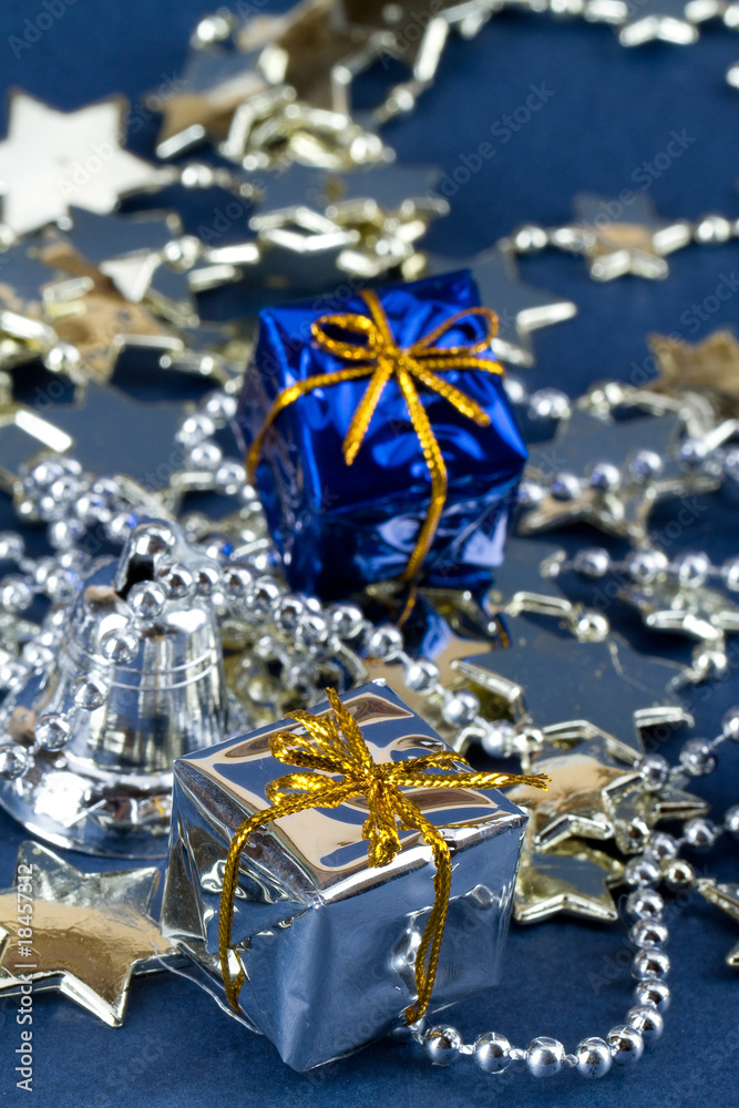 Gifts with golden ribbon