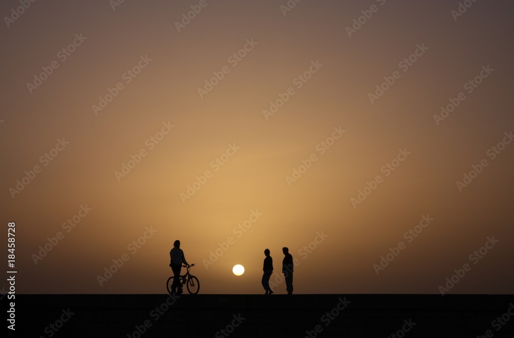 sunset with people 2