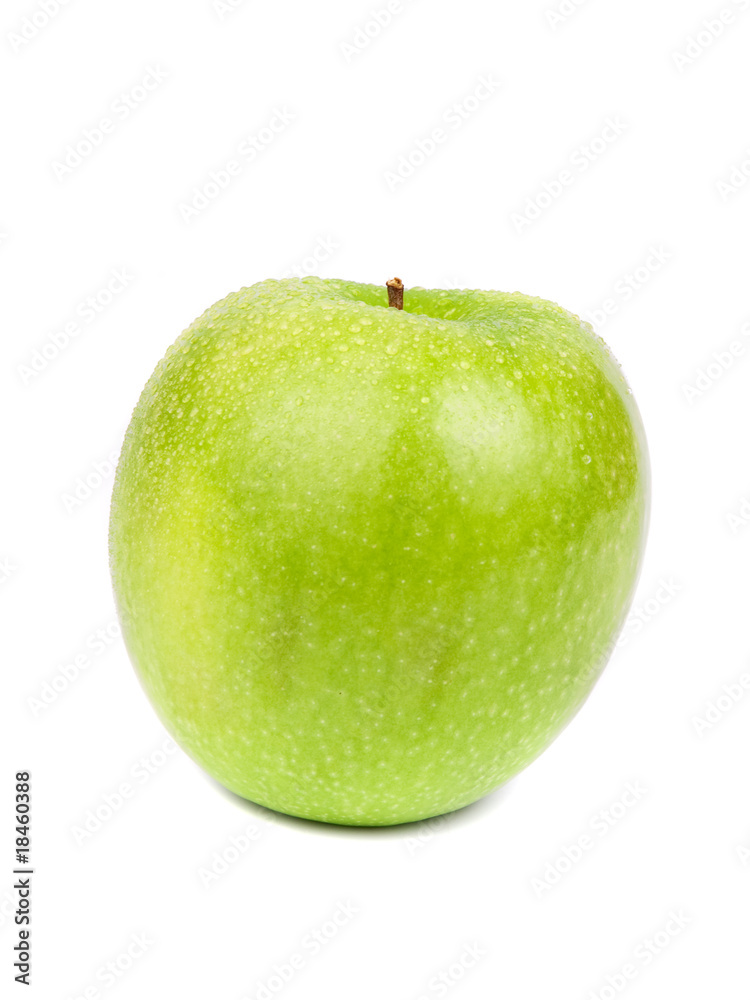 Green apple with water drops Green apple with water drops