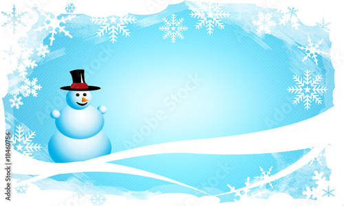 Schneemann in Winterlandschaft photo