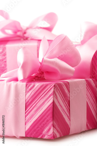 Pink gifts close-up